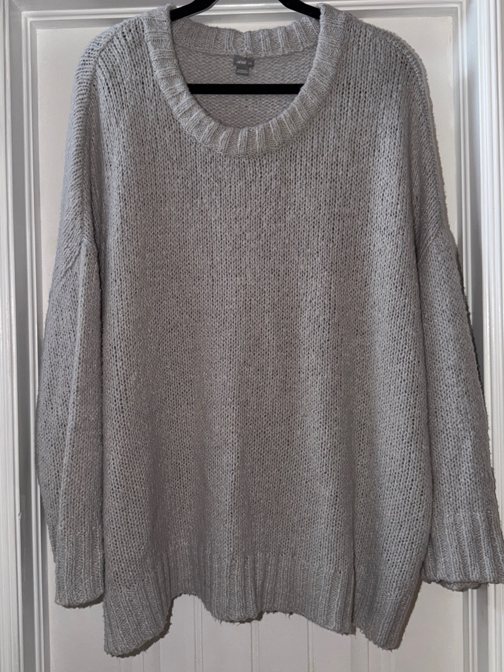 aerie Light Gray Cozy Oversized Crewneck Sweater